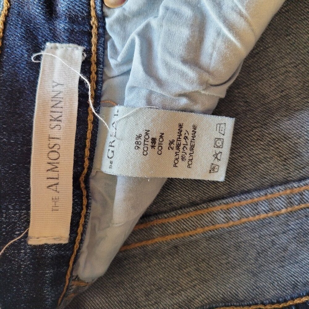 The Great The Almost Skinny Jeans Size 27 Blue Dark Wash High Rise Stretchy - Picture 4 of 9